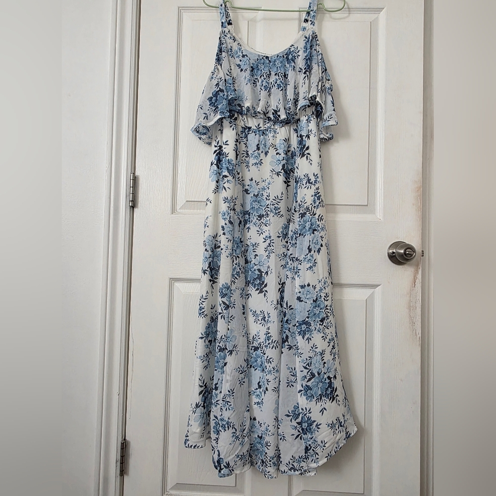 Torrid Cold Shoulder Floral Chiffon Dress with Pockets - Torrid Size 00